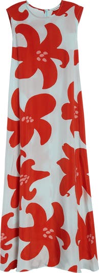 marimekko - Migot Villinarsissi ワンピース Marimekko Migot Villinarsissi Sleeveless Cupro Shift Dress