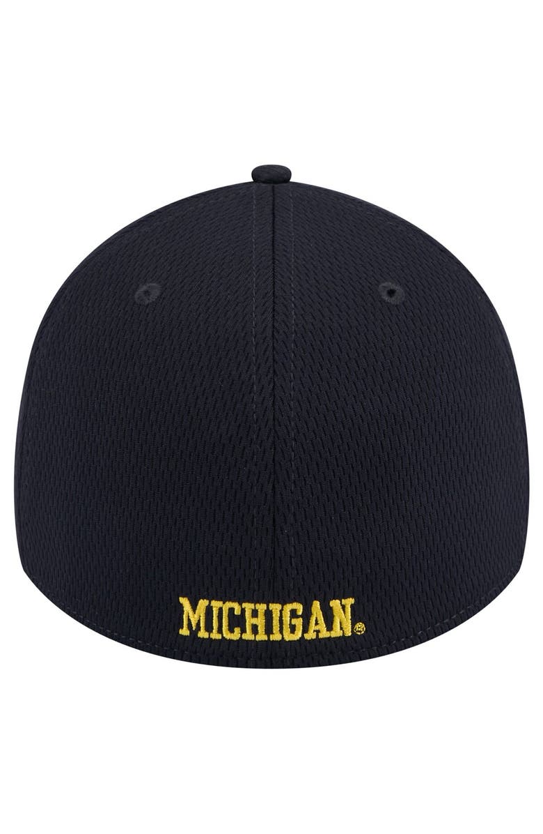 New Era Men's New Era Navy Michigan Wolverines Active Slash Sides 39THIRTY Flex Hat, Alternate, color,