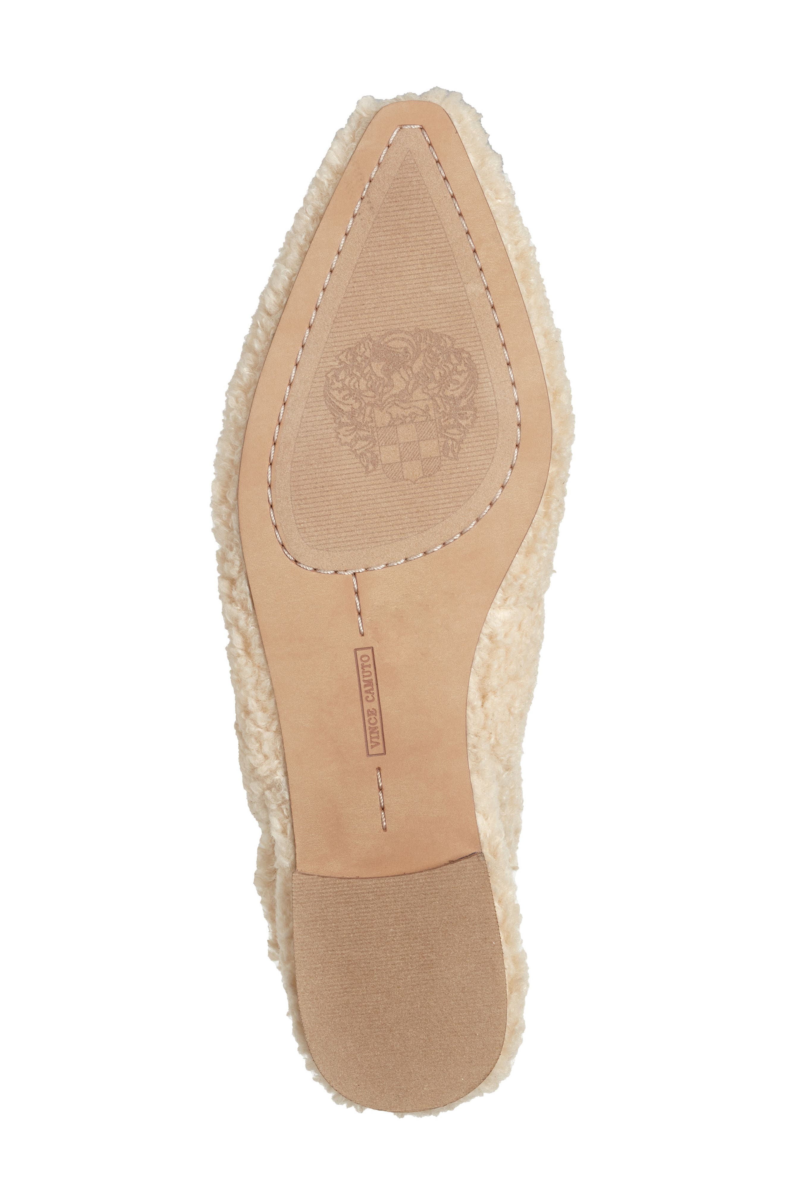 Presnue Faux Shearling Slingback Flat, Alternate, color, NATURAL