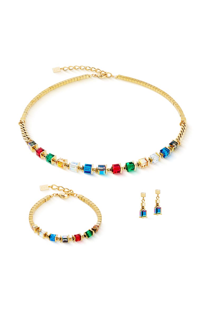 COEUR DE LION Sparkling Cubes Fusion Chain Gold Necklace, Alternate, color, Multicolor