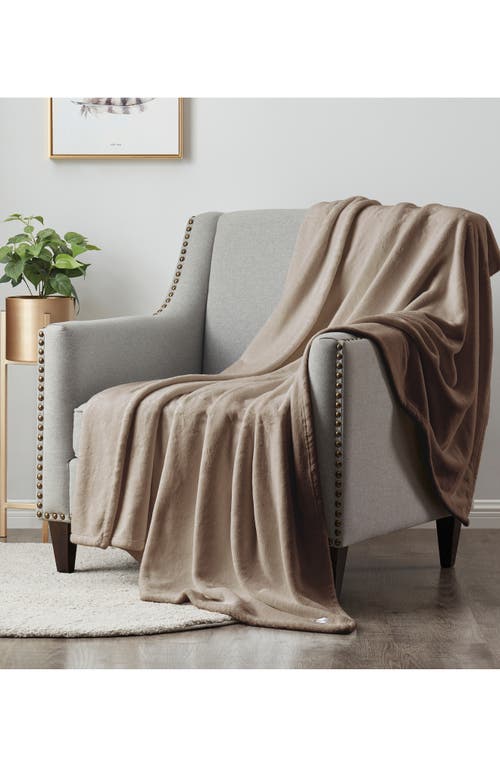 Brookstone Nap Plush Throw Blanket In Brown