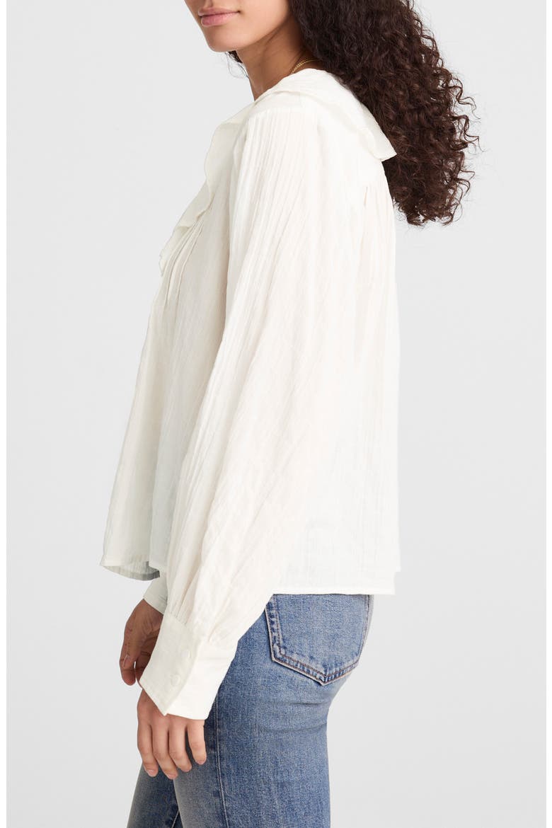 Ruffled Pintuck Long Sleeve Top, Alternate, color, IVORY