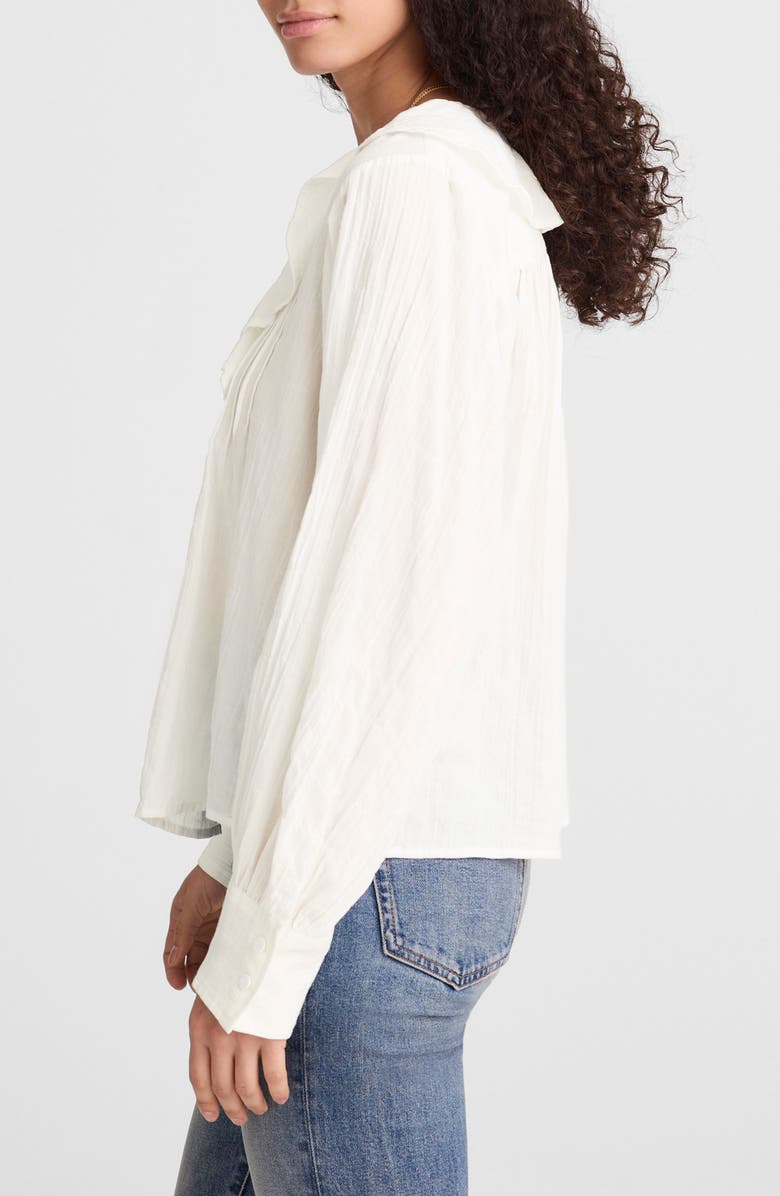 Madewell Ruffled Pintuck Long Sleeve Top, Alternate, color, Ivory