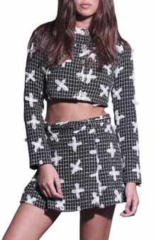 Davis Floral Tweed Crop Jacket