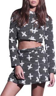 Walter Baker Davis Floral Tweed Crop Jacket