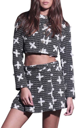 WALTER BAKER WALTER BAKER DAVIS FLORAL TWEED CROP JACKET