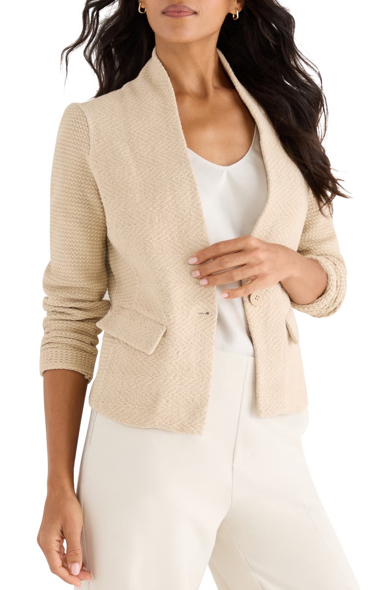 NIC+ZOE Mixed Media Jacket, Main, color, Latte