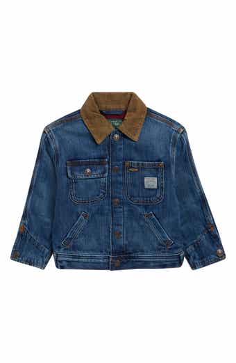 Kids' Corduroy Collar Denim Jacket