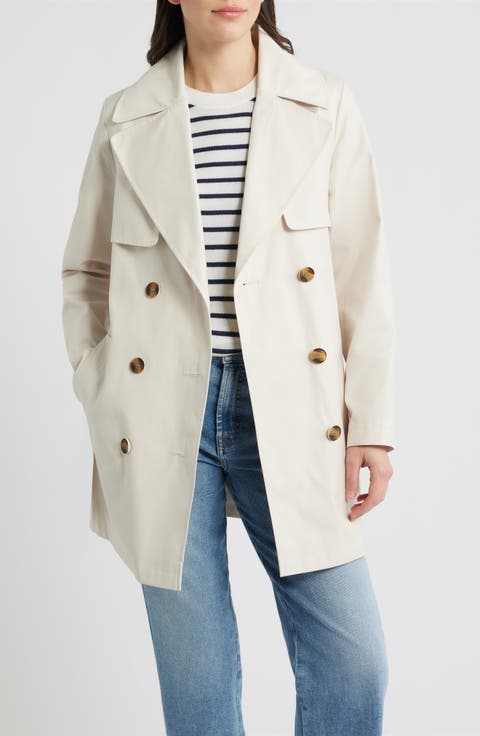 Water Resistant Cotton Blend Trench Coat