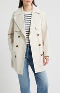Via Spiga Water Resistant Cotton Blend Trench Coat