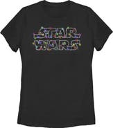 Star Wars: A New Hope Women's Christmas Logo String Lights Short Sleeve Graphic T-Shirt