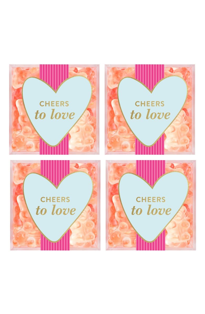sugarfina Cheers to Love Set of 4 Champagne Bears<sup>®</sup> Candy Cubes, Main, color, 