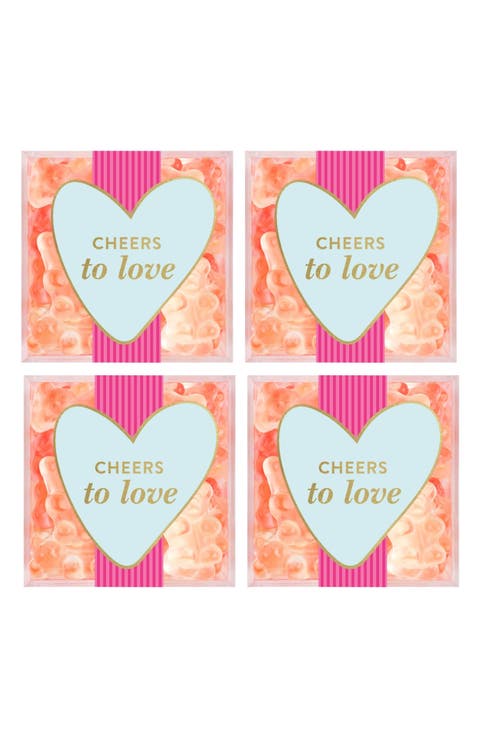 Cheers to Love Set of 4 Champagne Bears® Candy Cubes