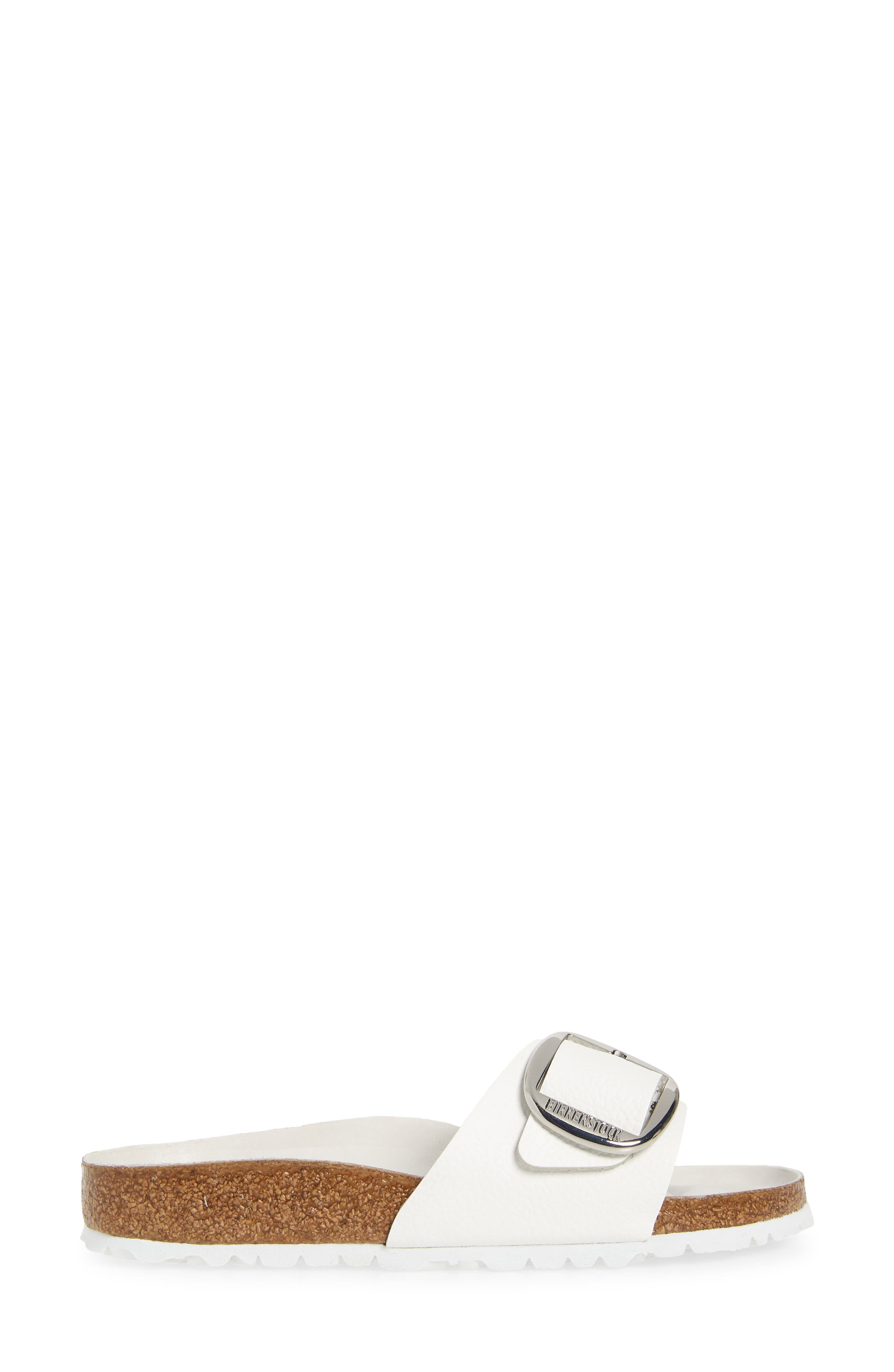 Madrid Big Buckle Slide Sandal, Alternate, color, WHITE