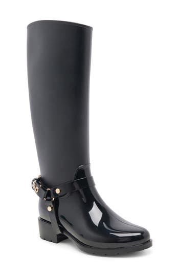 Dolce Vita Cloudy H2o Womens Zipper Patent Knee-high Boots In Black