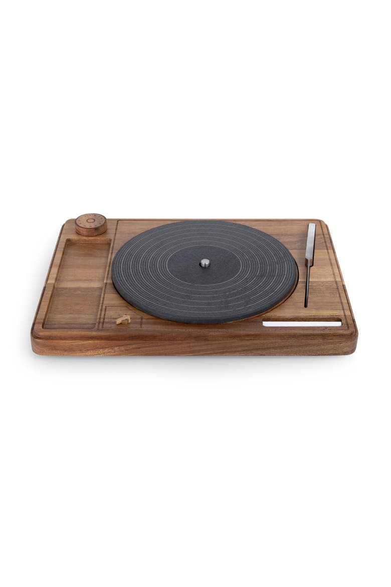 Turntable Acacia and Slate Cheese Board with Knife, Alternate, color, Acacia Wood