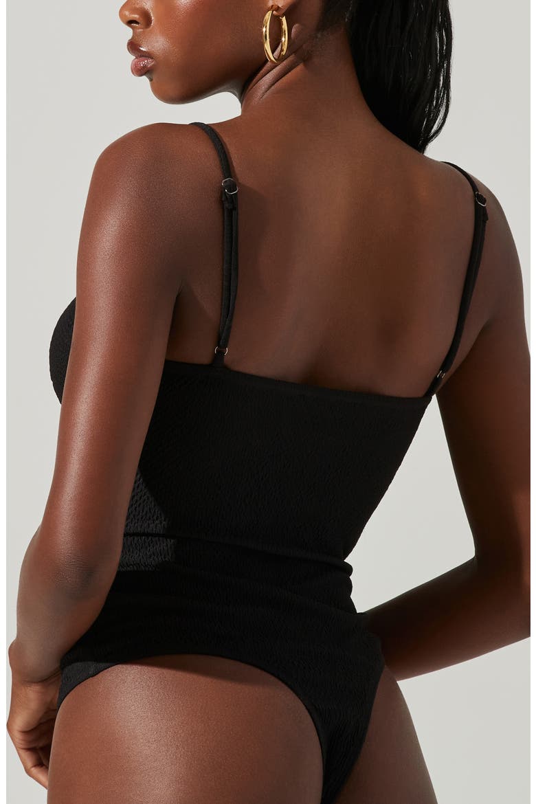 Fia Plunge Neck Bodysuit, Alternate, color, BLACK