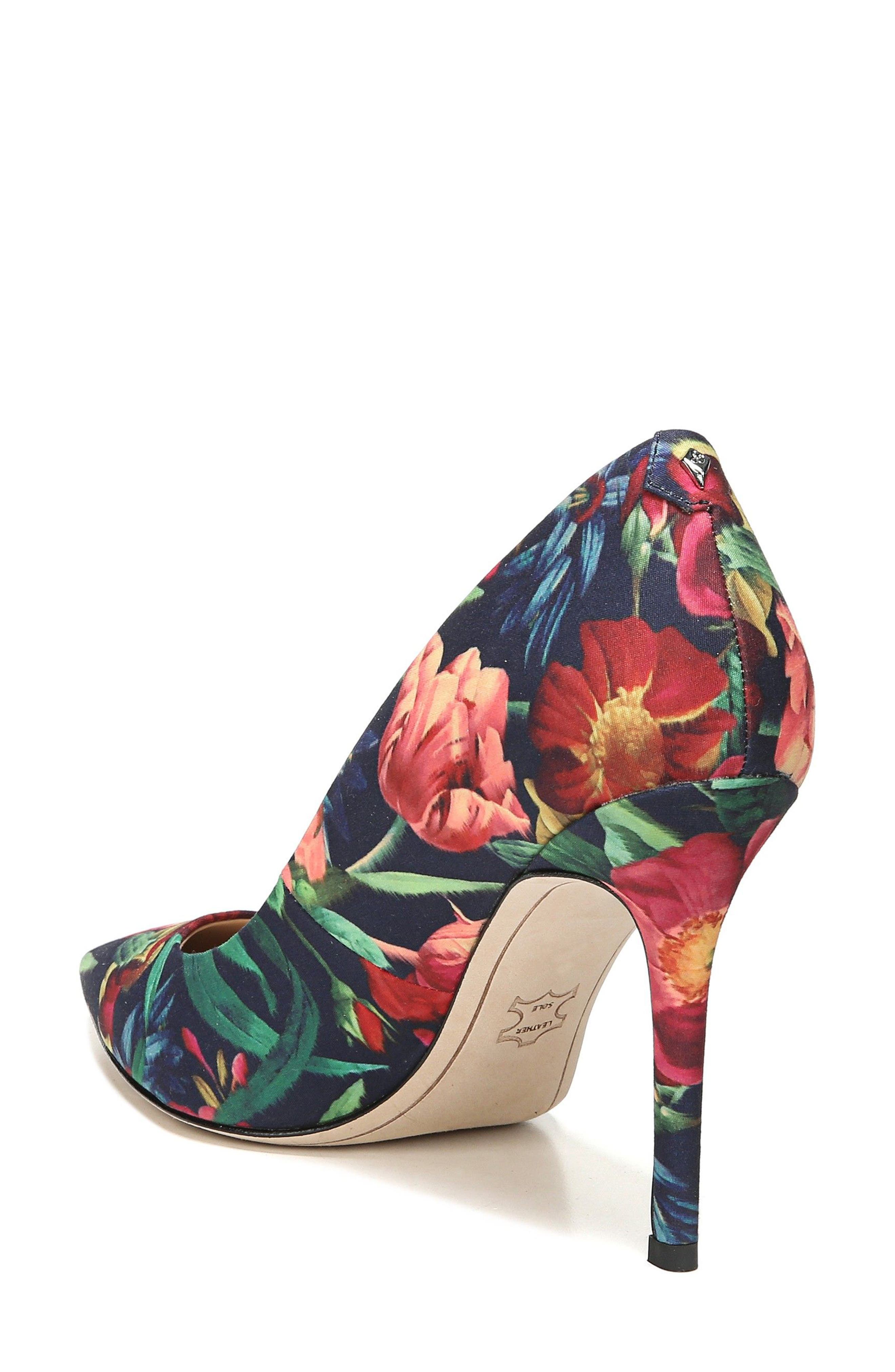 Hazel Pump, Alternate, color, NAVY FLORAL FABRIC