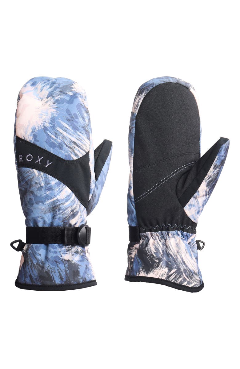 Roxy Jetty Water Repellent Ski Mittens, Main, color, Wild Wind Darknight