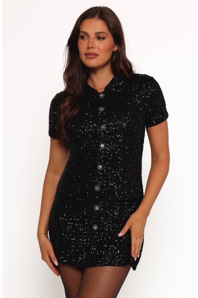 McKenzie Sequin Minidress, Alternate, color, BLACK