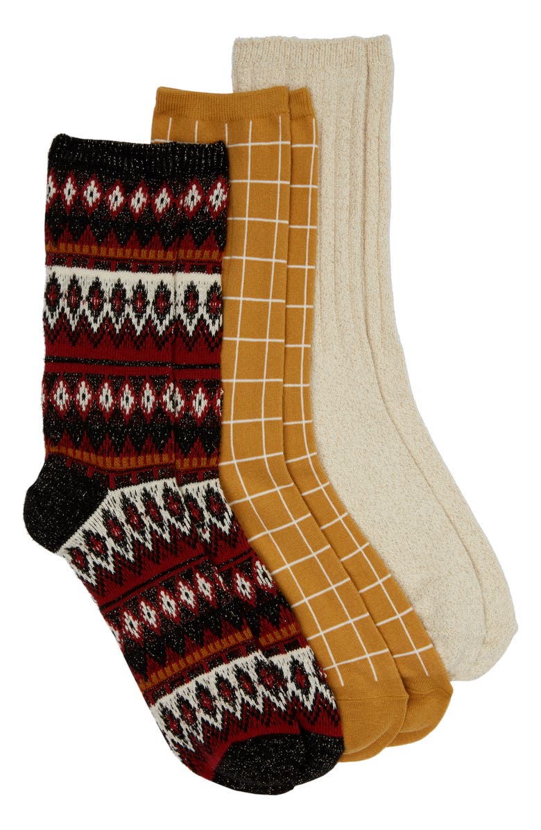 Madewell 3-Pack Metallic Mix Trouser Socks, Main, color, 