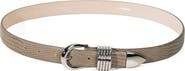 Déhanche Hollyhock Lizard-Embossed Leather Belt