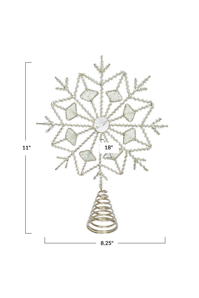 Frost Glass & Iron Snowflake Tree Topper, Alternate, color, Silver