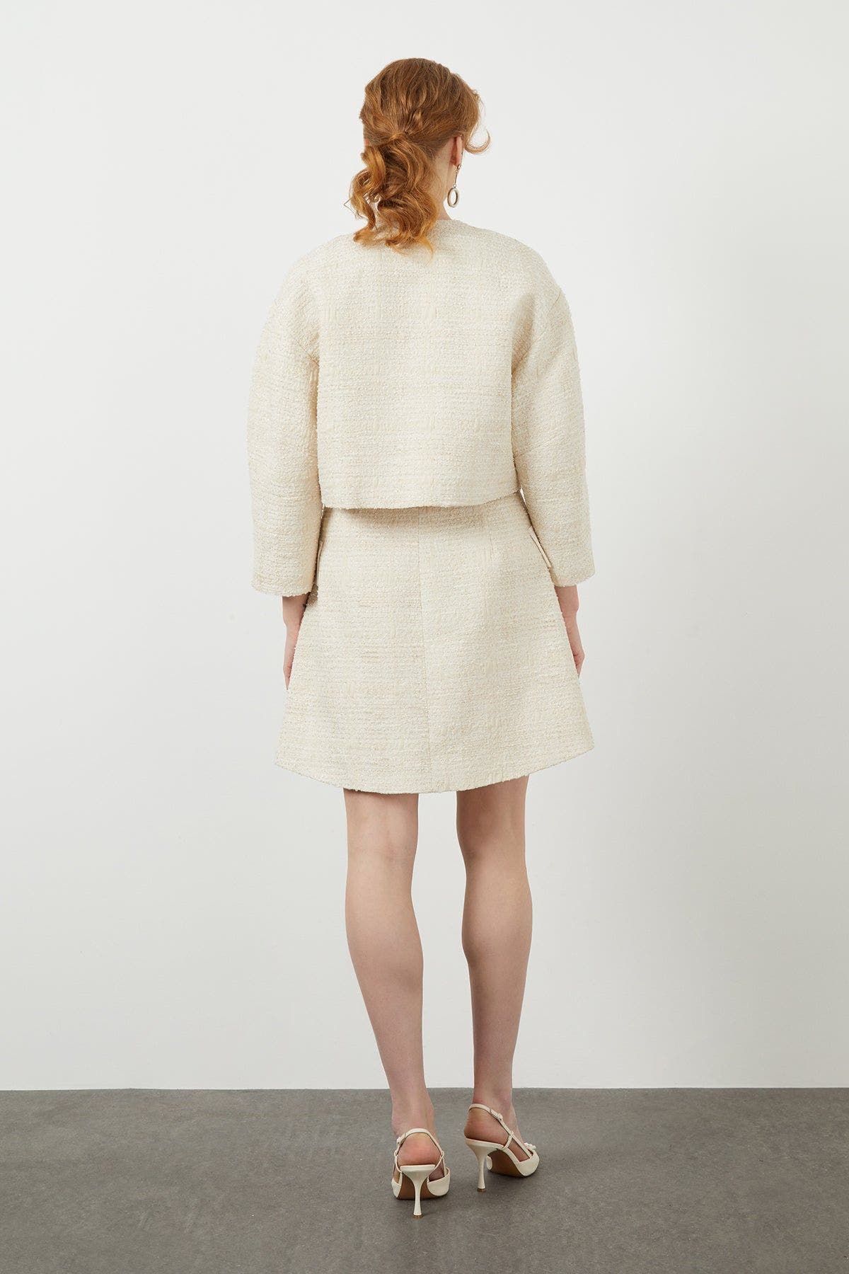 Off-White Tailored Button Detail Cropped Jacket - image 2