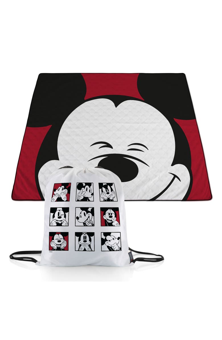 Picnic Time Mickey Mouse Polar Fleece Blanket Bag, Alternate, color, Black