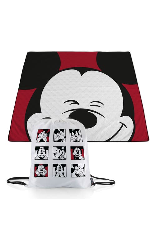Picnic Time Mickey Mouse Polar Fleece Blanket Bag In Black