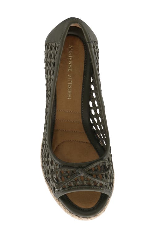 Adrienne Vittadini Batches Espadrille Wedge Pump In Dk Olive