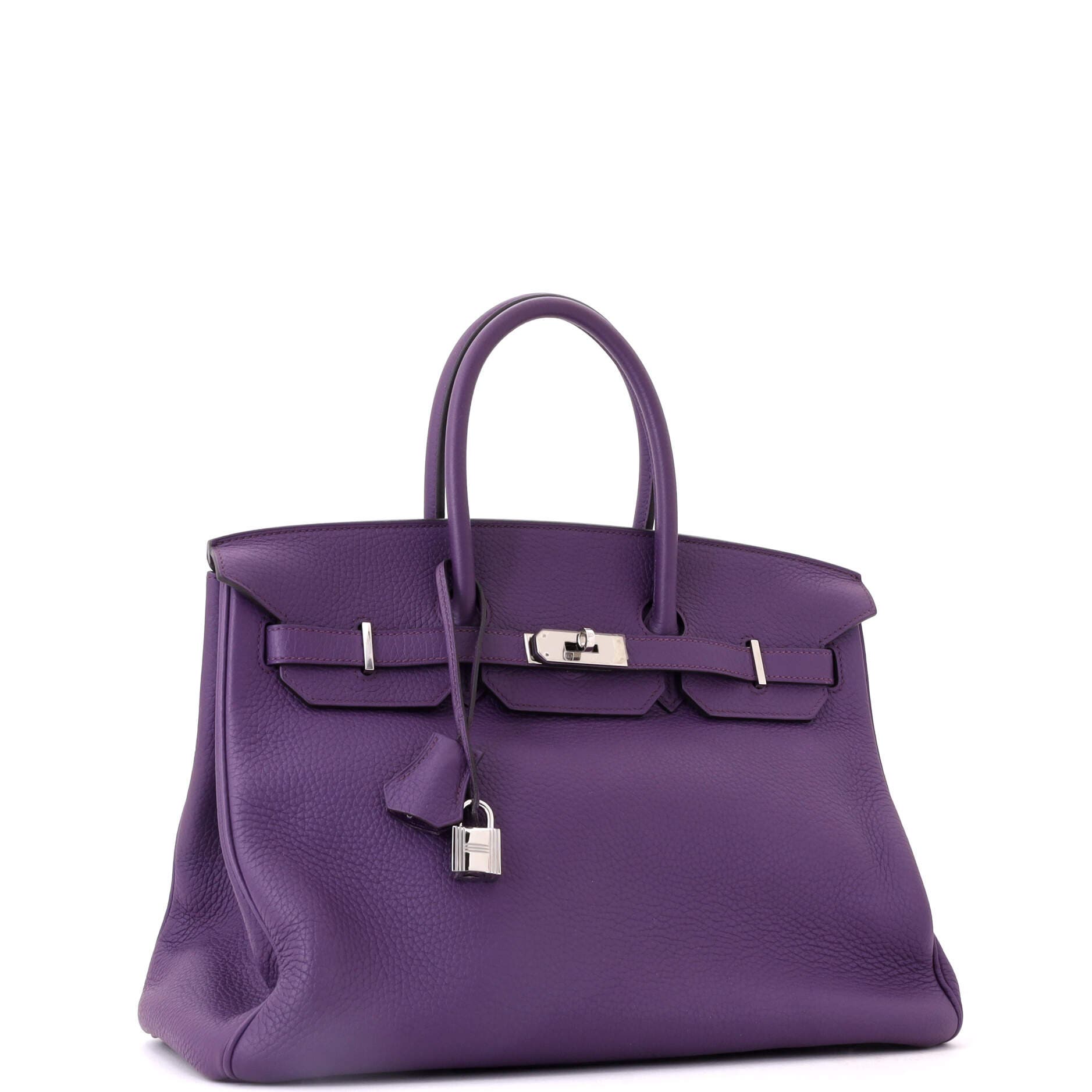 Birkin Handbag Purple Clemence with Palladium Hardware 35, Alternate, color, Red