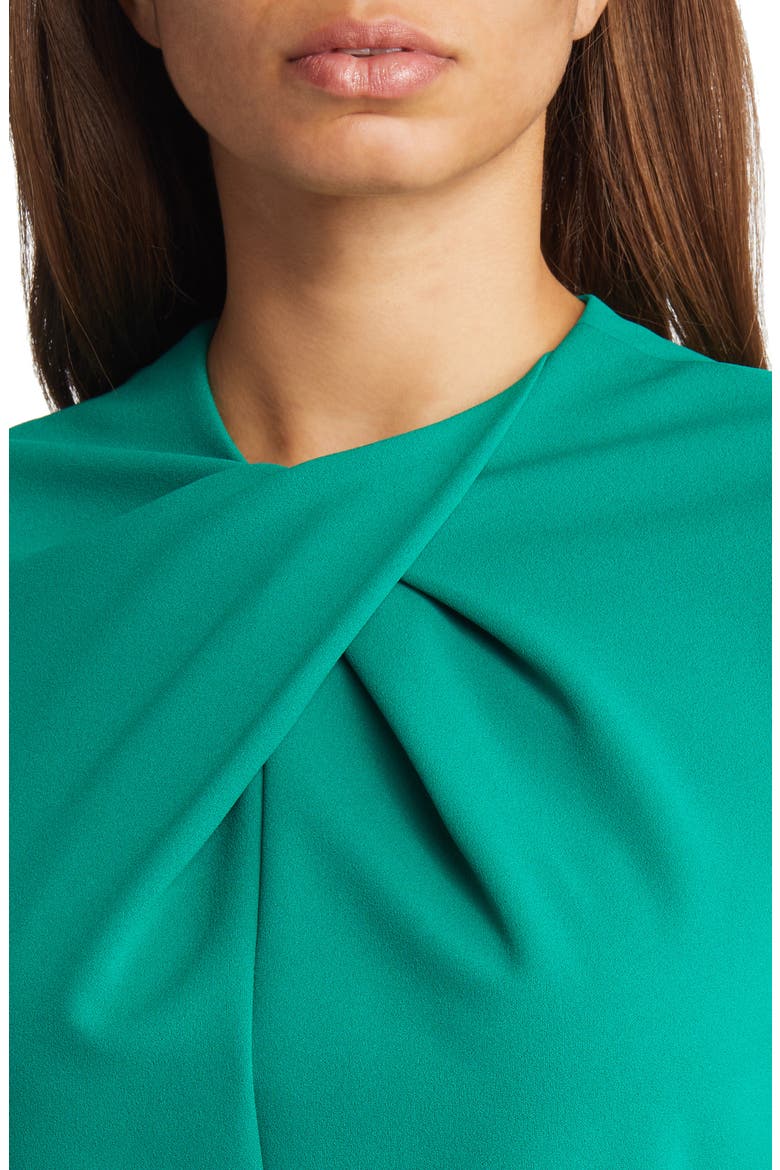 Cross Neck Tie Waist Sheath Dress, Alternate, color, DYNASTY GREEN