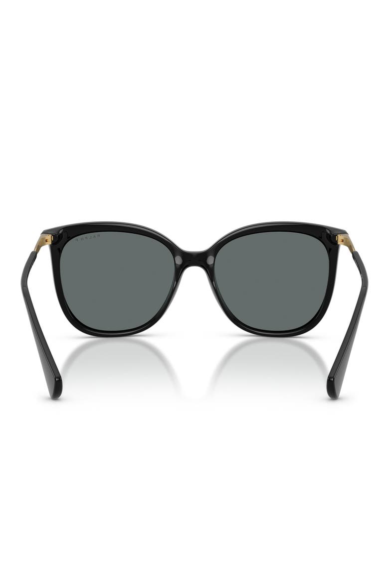56mm Polarized Butterfly Sunglasses, Alternate, color, SHINY BLACK / POLAR DARK GREY