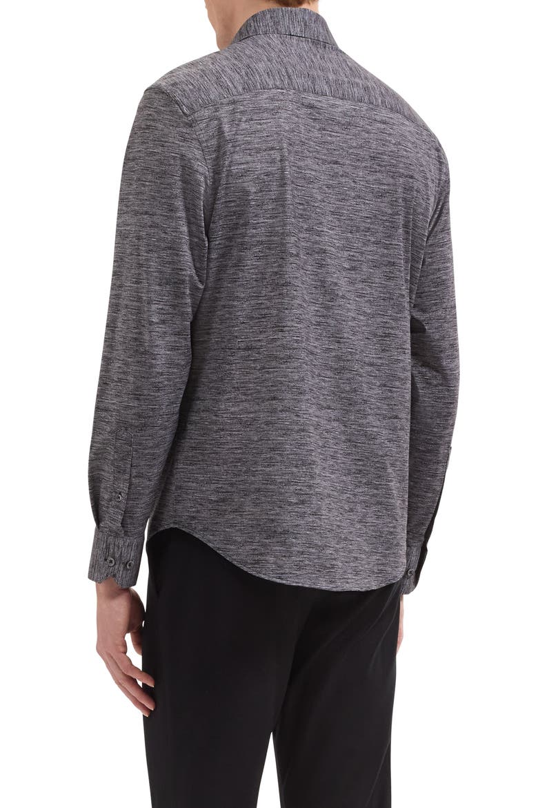 James OoohCotton® Heathered Button-Up Shirt, Alternate, color, BLACK