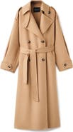 MANGO Selection Double-Breasted Wool Blend Trench Coat