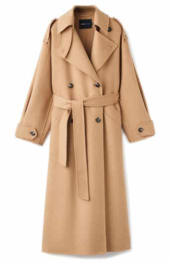 MANGO Selection Double-Breasted Wool Blend Trench Coat