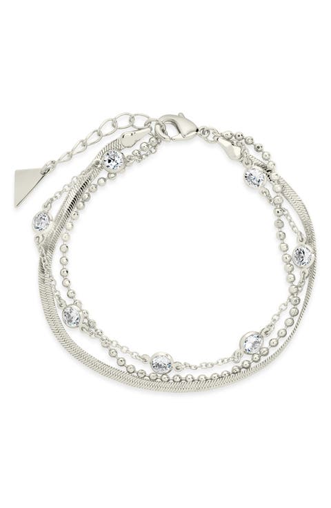 Paisley CZ Layered Chain Bracelet