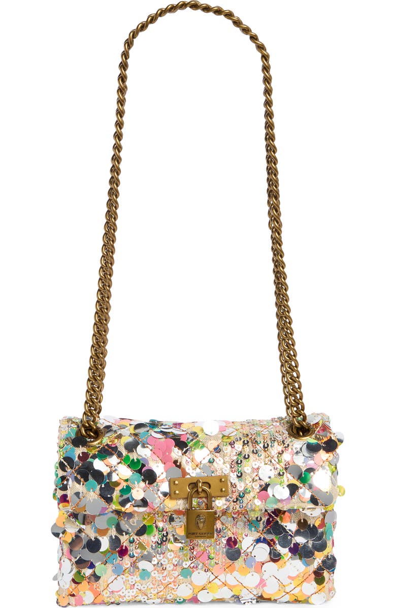 Kurt Geiger London Sequin Mini Brixton Crossbody Bag, Main, color, Silver Multi
