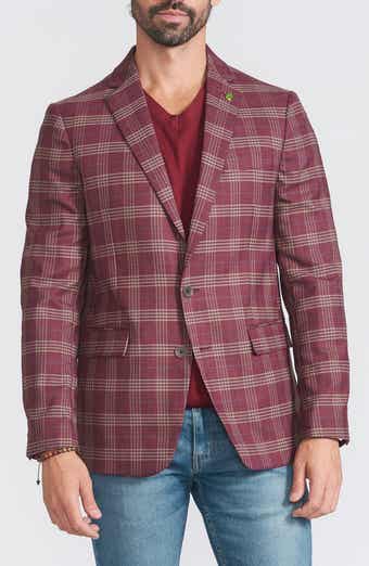 CRICKETEER Plaid Print Wool Blend Sport Coat