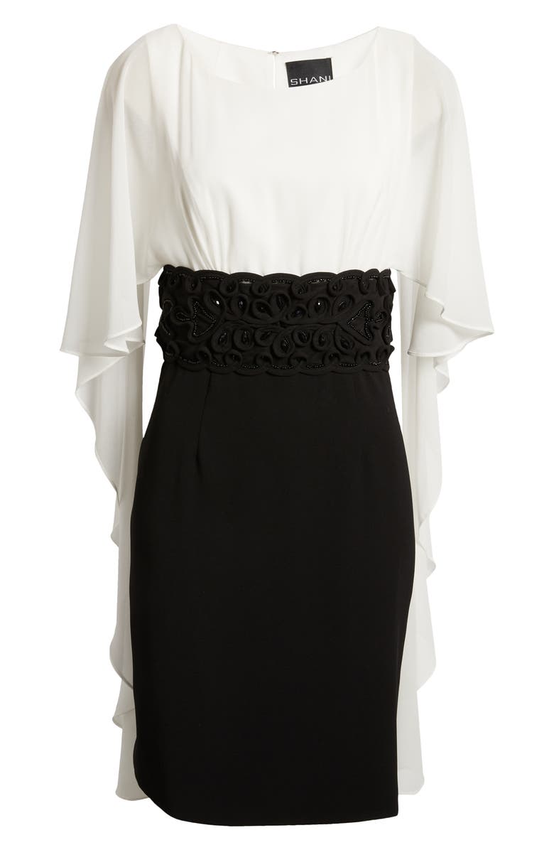 Shani Chiffon Cape Dress, Alternate, color, 