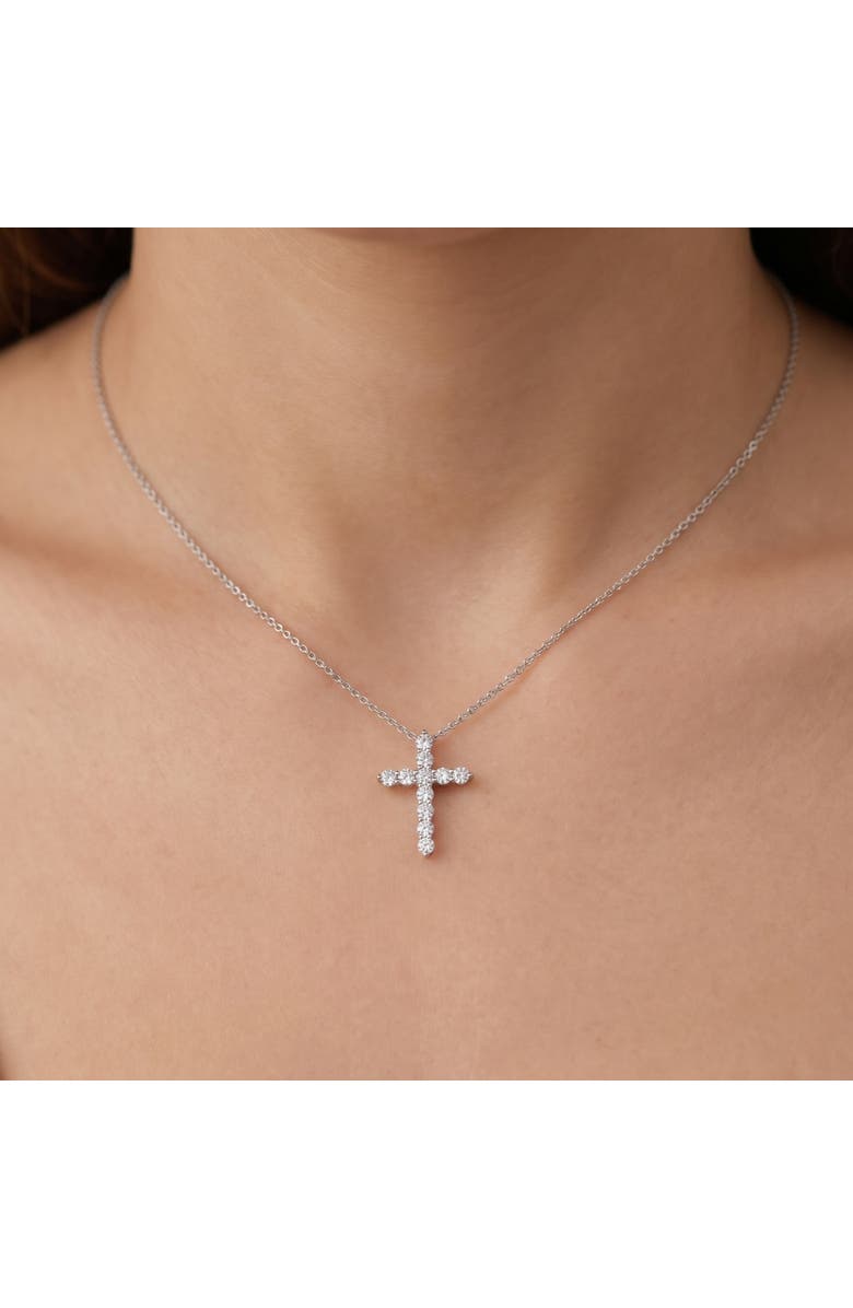 Bliss Diamond 1.25Ct Diamond Cross 14k Gold 18" Necklace 1" Tall Lab Grown, Alternate, color, White Gold