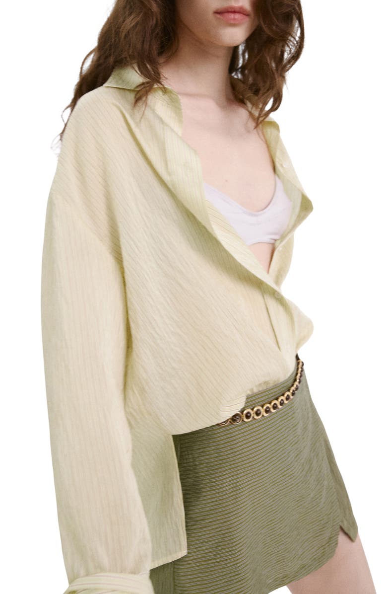 MANGO Relaxed Fit Stripe Button-Up Shirt, Main, color, 