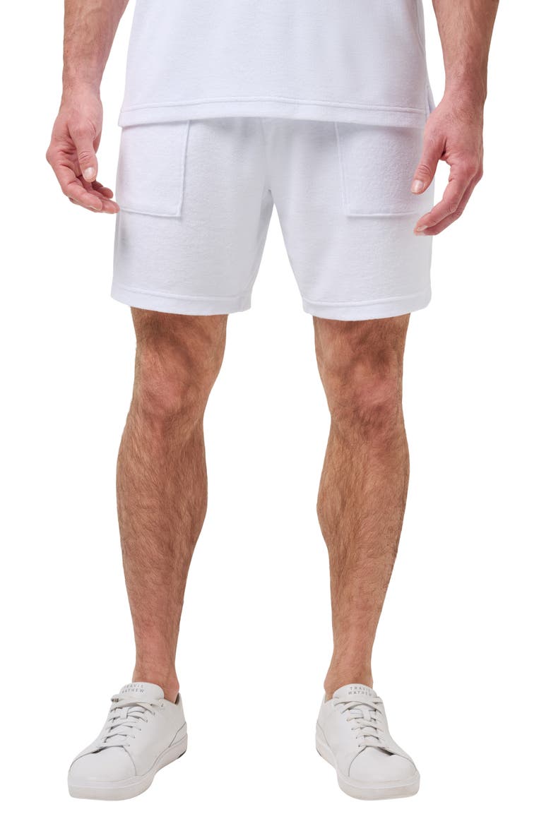 Beach Club Terry Cloth Shorts, Main, color, WHITE