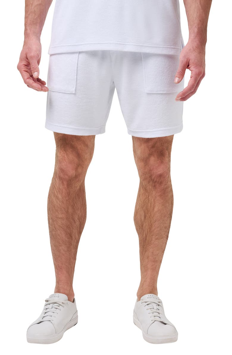 TravisMathew Beach Club Terry Cloth Shorts, Main, color, White