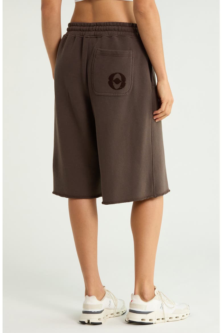 x FKA twigs Club Collective Raw Hem Cotton Drawstring Shorts, Alternate, color, ESPRESSO
