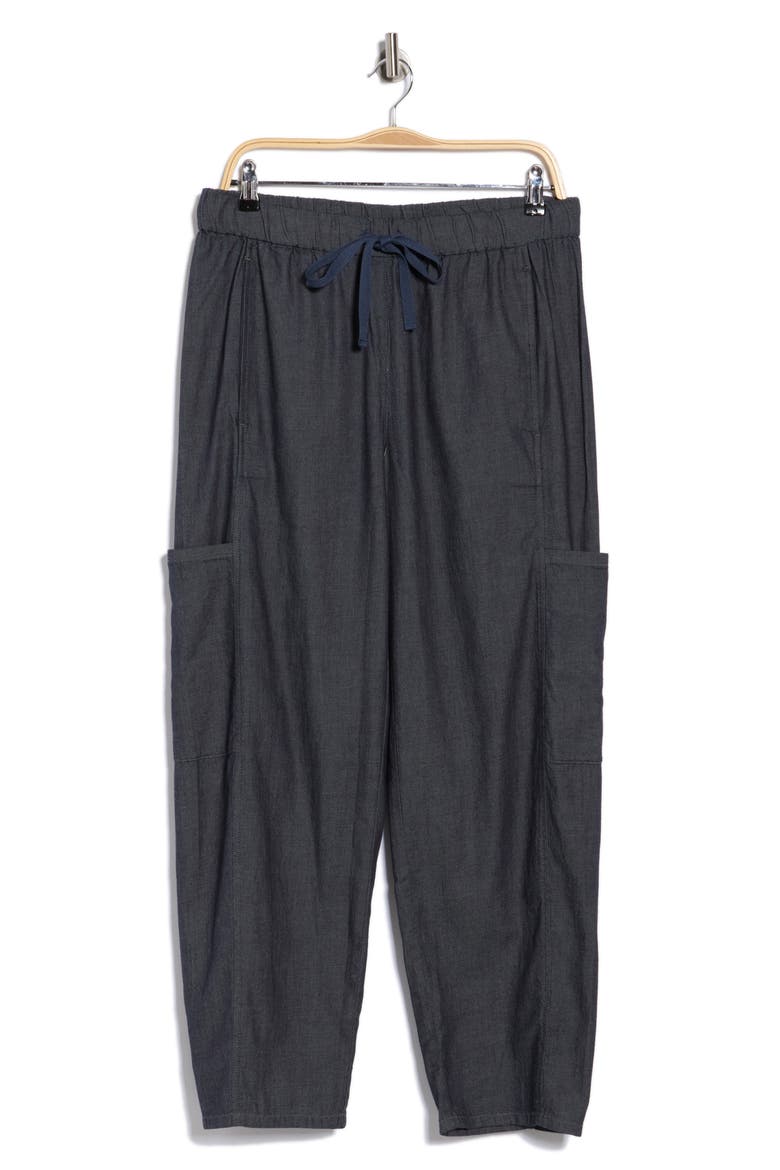Ankle Lantern Cargo Pants, Alternate, color, DENIM