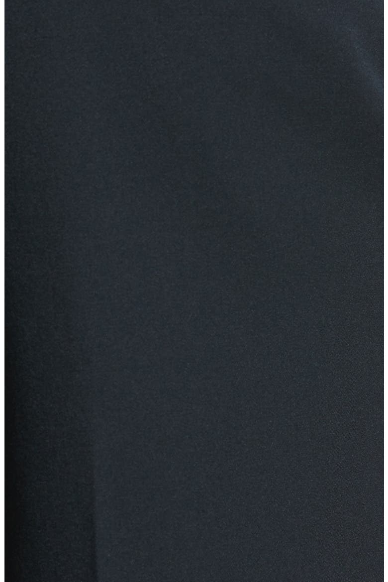 Self Sizer Waist Pleated Classic Fit Wool Gabardine Dress Pants, Alternate, color, BLACK