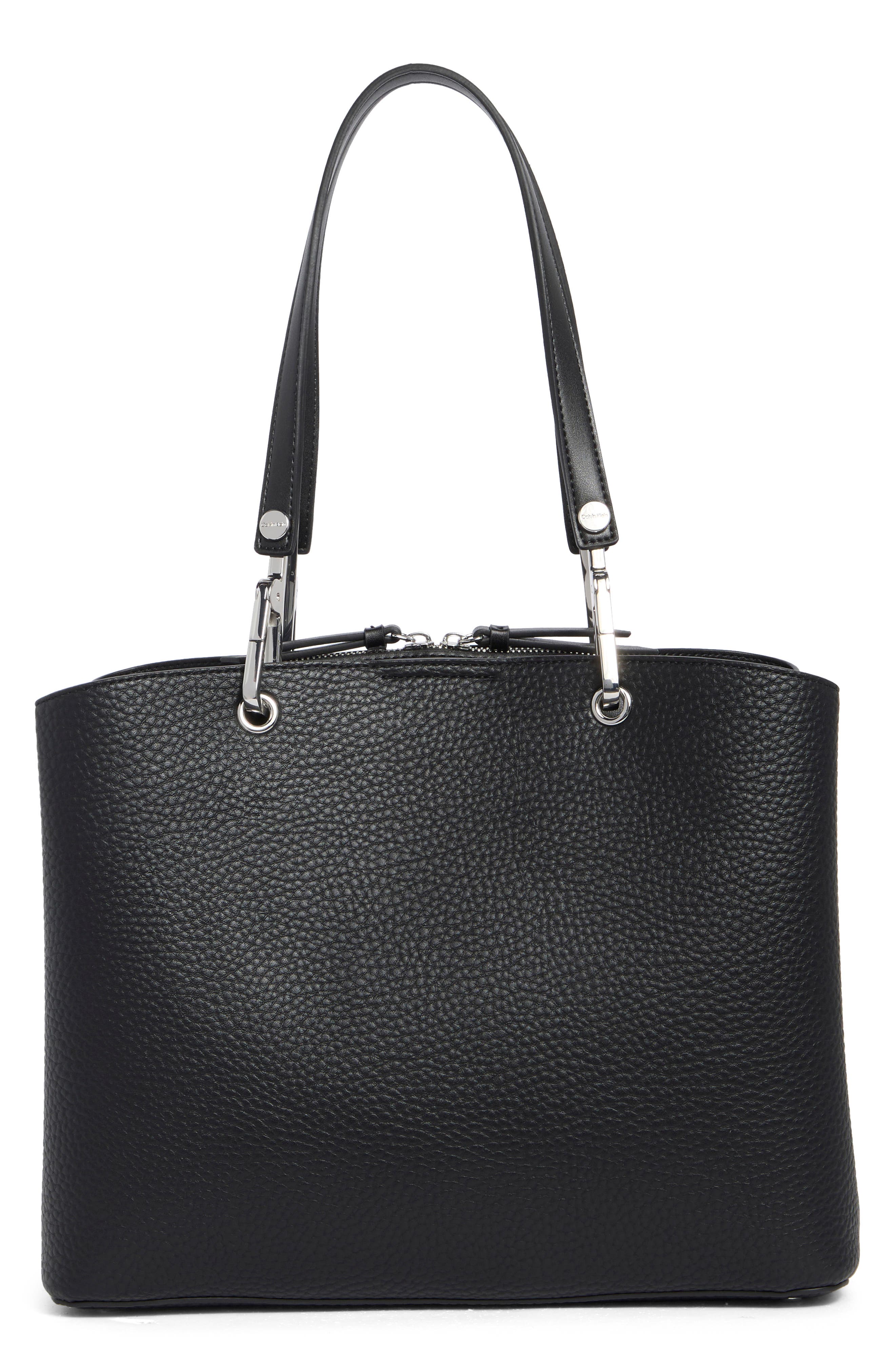 Garnet Top Handle Tote, Alternate, color, BLACK/ SILVER