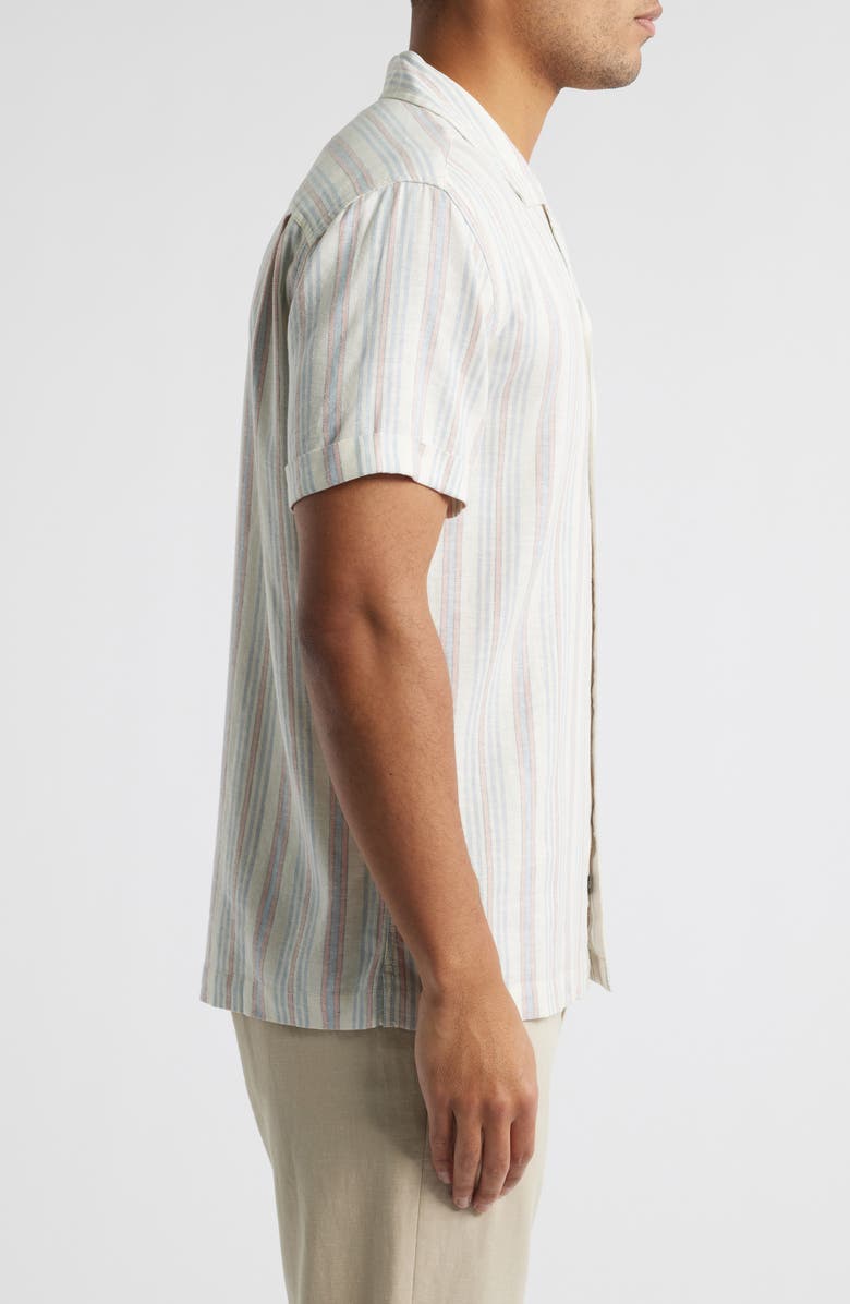 Rails Amalfi Stripe Linen Blend Camp Shirt, Alternate, color, Amalfi Stripe